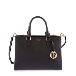 Henri Bendel West 57th Black Turnlock Satchel